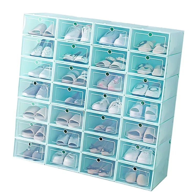 

High Quality Clear Plastic Container Shoe Box Storage, Wholesale Storage Boxes & Bins Drawer Type Shoe Box, Blue, pink, white, green or customized