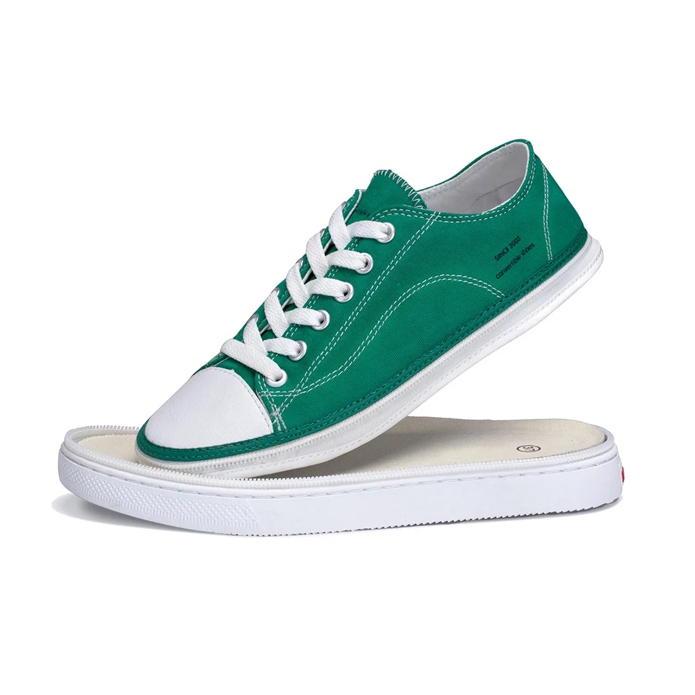 

Custom Printed Stylish Convertible Zipper Ladies Shoes Low Top Plain Canvas Shoes Women