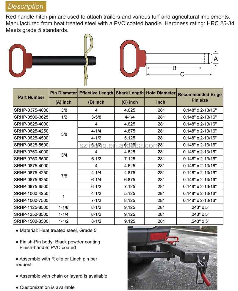 Square Pto Shaft Locking Hitch Pin Wire Lock Pin Safety Pin Buy Pto