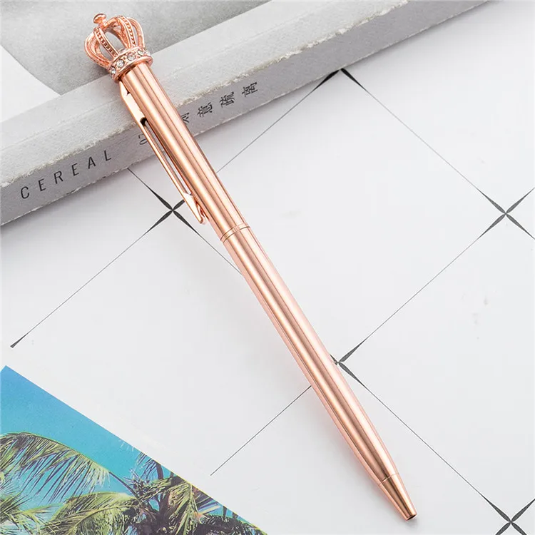 
Korean fantasy crown rotating ballpoint pen, Custom Logo Cute Ball Pen Metal Ballpoint Pen 