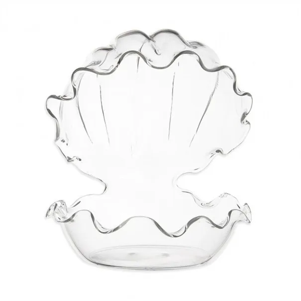 

Customized Kitchen Glassware Decorative Clear Borosilicate Clam Oyster Shaped Glass Bowl, Custom color