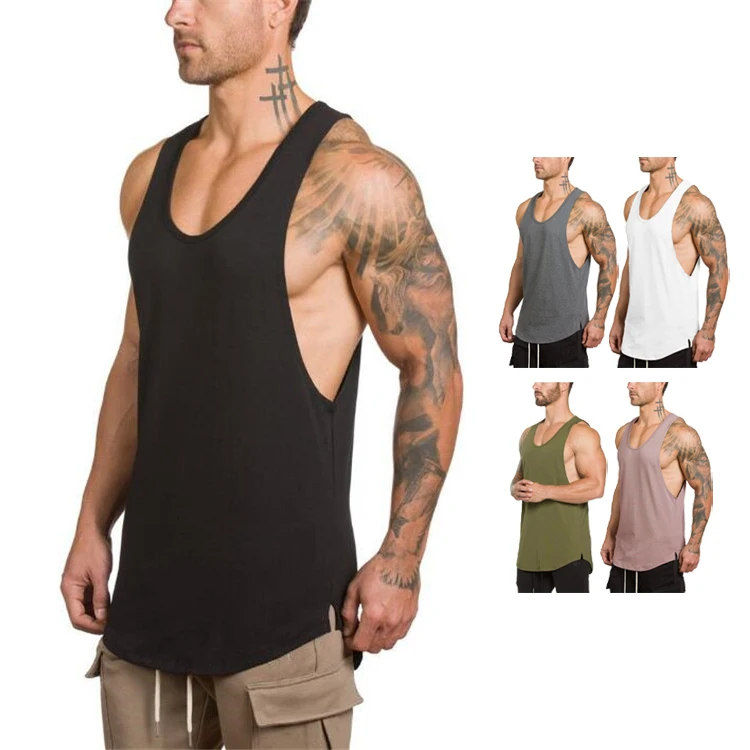 

Gym Men Fitness Clothing Bodybuilding Plus Size Vest Undershirt Summer Sportswear Sleeveless Tank Tops, Customized color