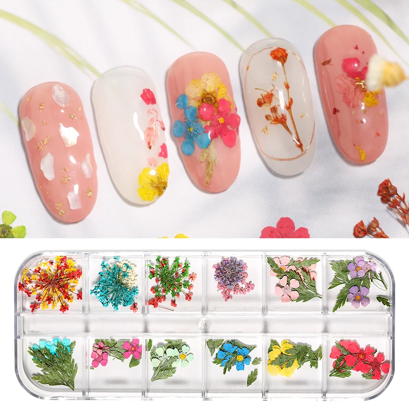 

Real Nail Lace Flowers Leaf Nail Art Decoration DIY Tips Small Flowers Nails Stickers For Manicure Tools, Colorful