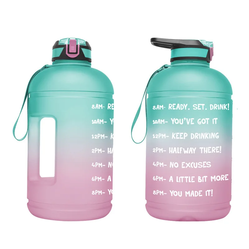 

Water Bottles Gym jug Big Capacity Plastic Motivational Half gallon/2.2l /one gallon/1 gallon water bottles with custom logo, Customizable