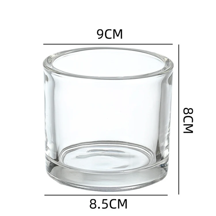 Wholesale Transparent Empty Wide Mouth Glass Wax Candle Jar for Candle Making