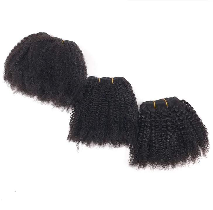 

2021 Hot Selling High Quality One Donor Unprocessed Virgin Indian Human Hair 4a 4b 4c Clip In Curly Hair Extension, Custom colors