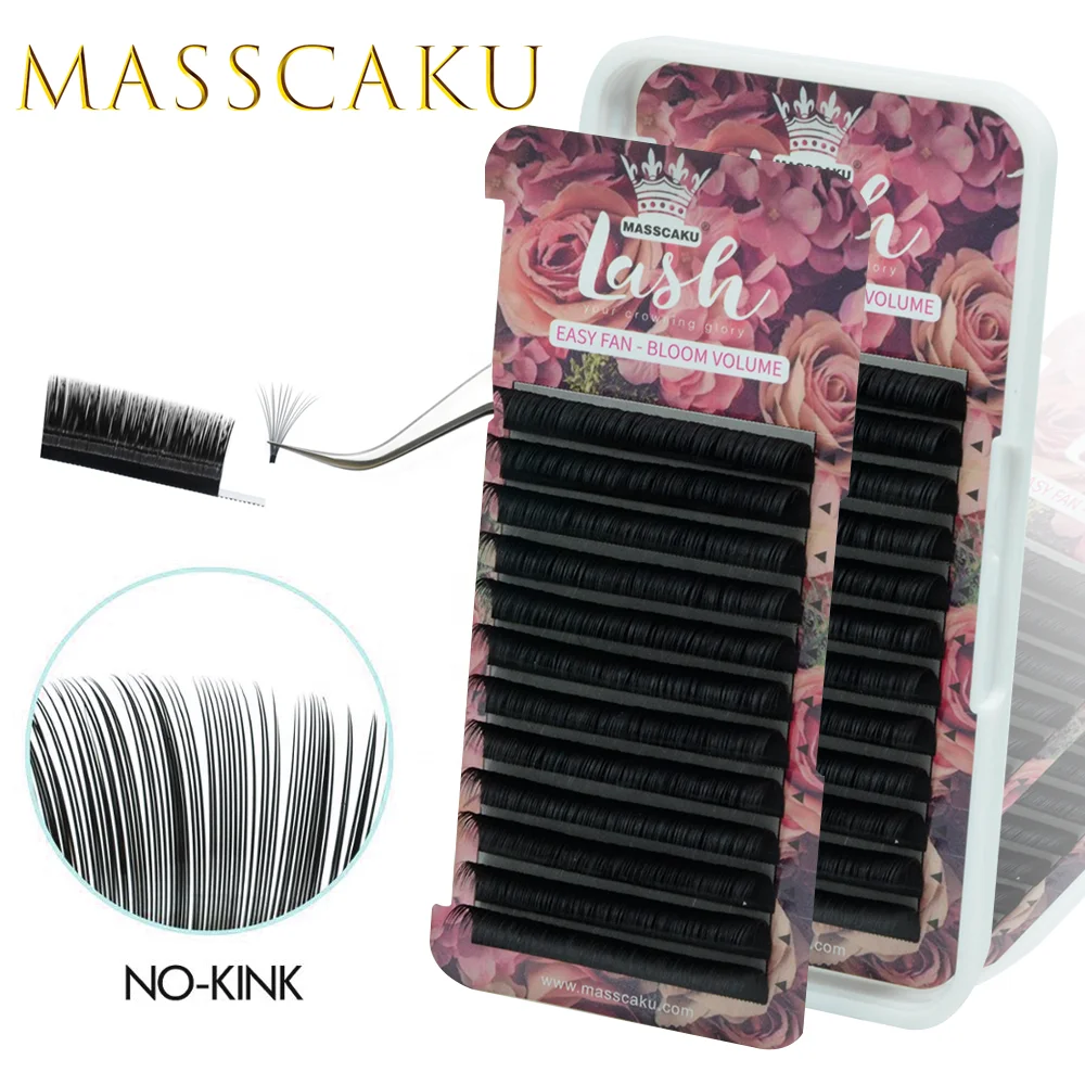 

MASSCAKU Blooming C D wholesale price easy fanning lash trays, Black