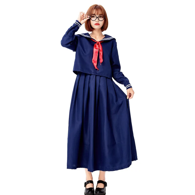 Classic Japanese School Girls Sailor Dress Shirts Uniform Anime Cosplay Costume