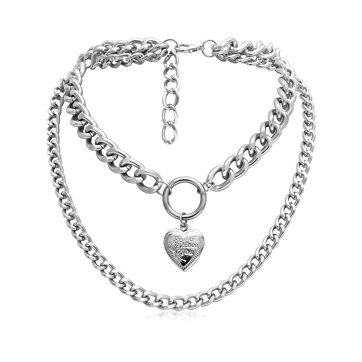 

Factory Wholesale Good Quality Fashion heart Charm multi layer Necklaces For Women