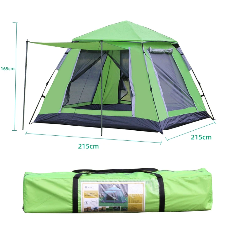 

Zhoya 4-5 Person Automatic Quick Opening Outdoor Double Layer Waterproof Family Party Summer Big Camping Tent, As pic shown