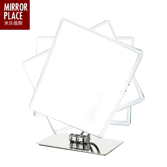 

Factory wholesale rotatable high quality metal makeup mirror cheap table mirror square desktop mirror