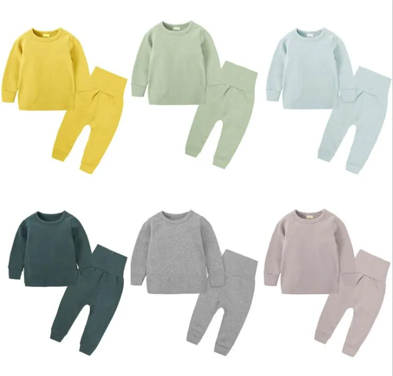 

Solid Ribbed Clothing Set 100% Organic Cotton Pajamas Baby