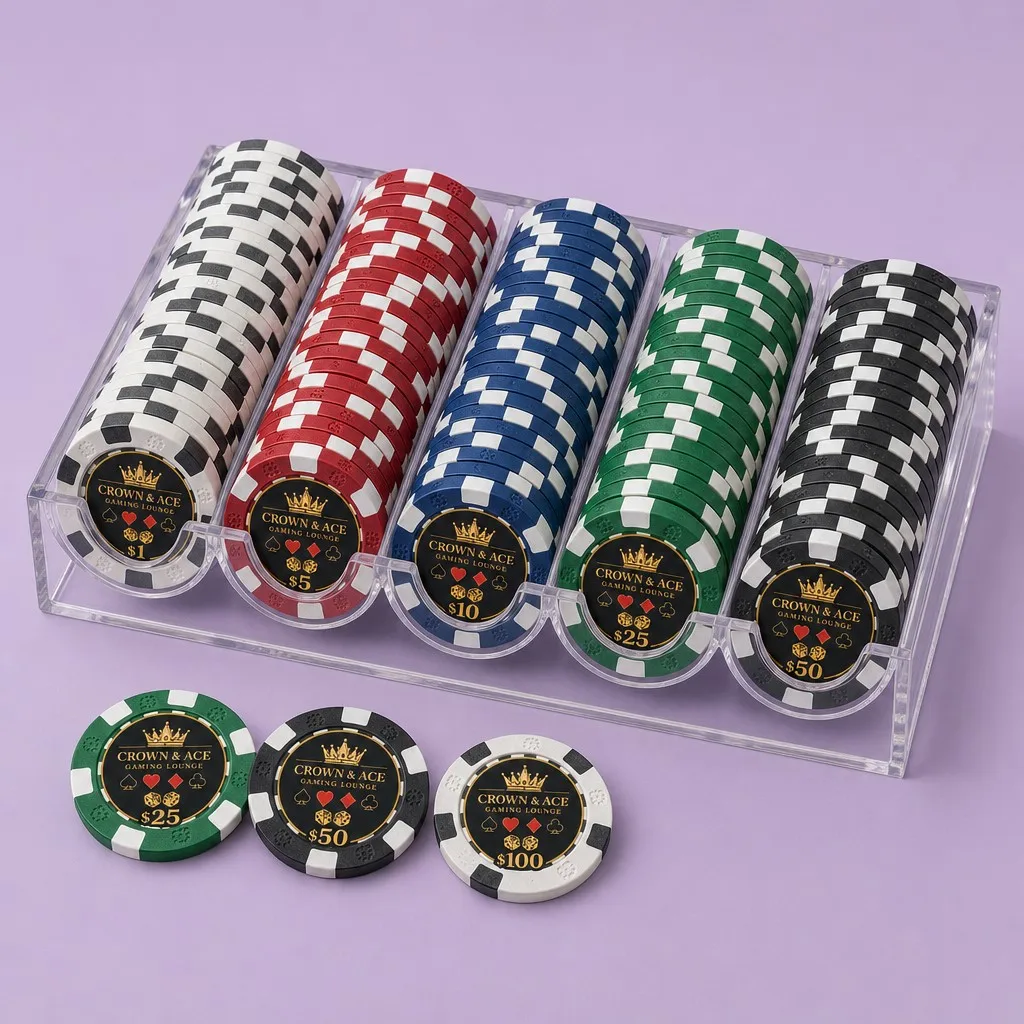 Crown & Ace 14g Luxury Metal Core Casino Poker Chips - Hero View