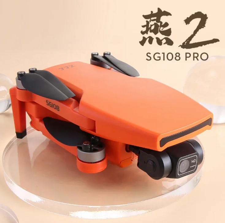 

HOSHI SG108 PRO drone 4k profesional drone quadcopter with camera 2-Axis Gimbal Camera HD 1km GPS 5G WiFi FPV Brushless, Black/ orange