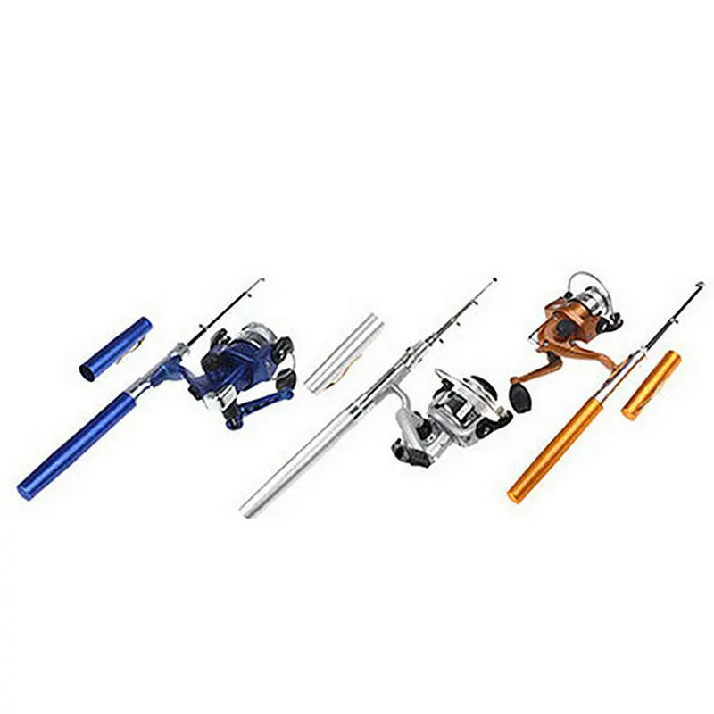 

1m 1.4m Fishing Rod Reel Combo Set Mini Telescopic Pocket Pen Fishing Rod Pole Spinning Reel