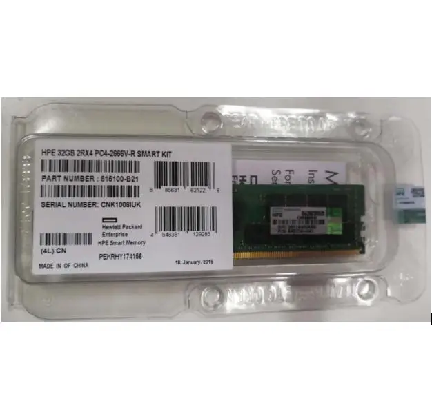 

815100-B21 HPE 32GB 2RX4 DDR4 2666 Server Ram Memory