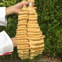 

High Quality Double Drawn Virgin Hair Vendors Blond Deep Wave Bundles