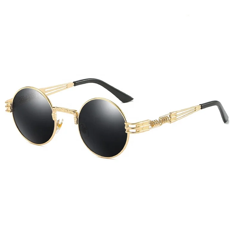 

Sunbest Eyewear 8010 Wholesale High Quality Vintage Small Round Metal Polarized Steampunk Women Men Shades Sunglasses 2021