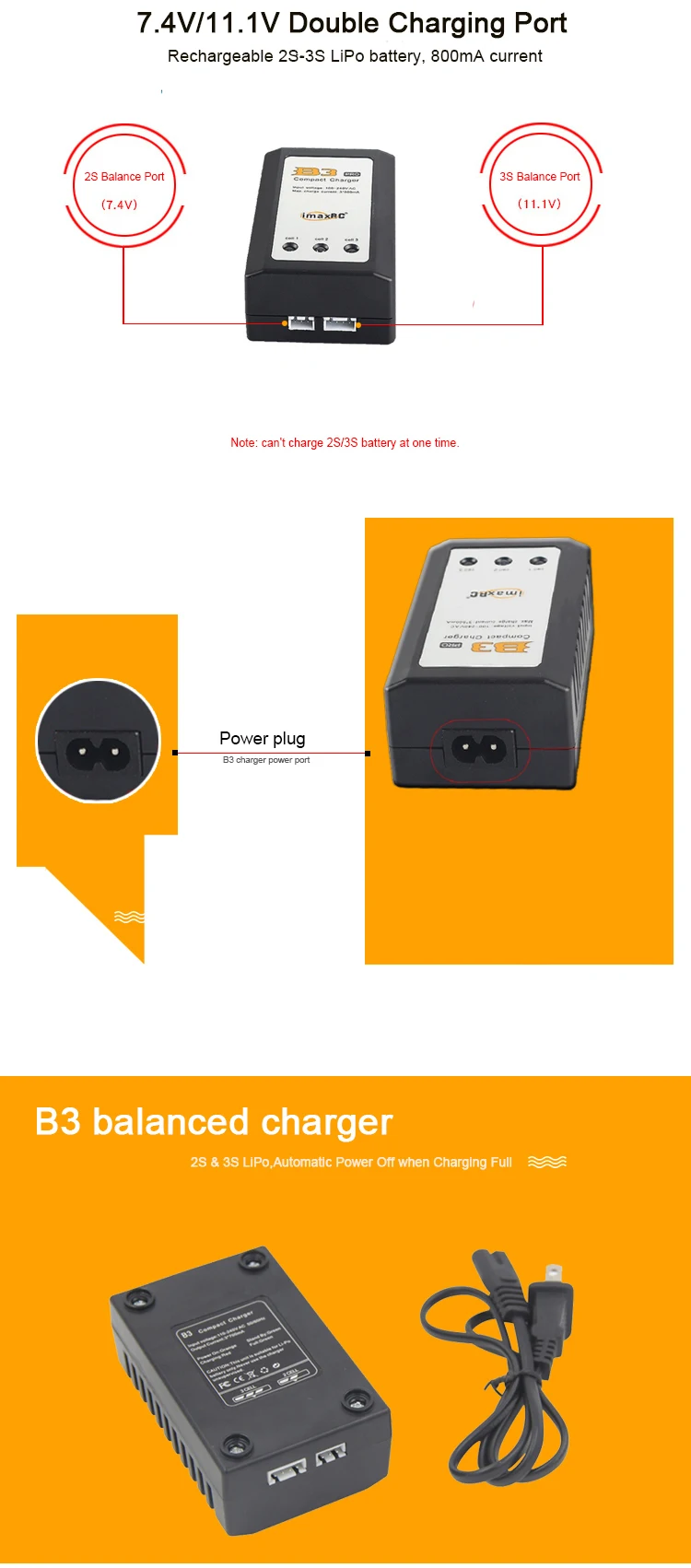 Imax B3 Pro Compact Charger 2s 3s 7.4v 11.1v Lithium Lipo Battery For