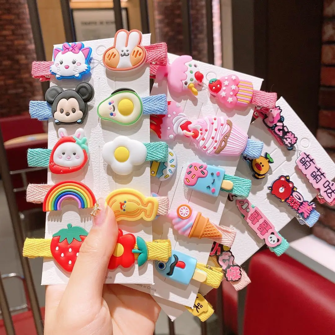 

Children Cartoon Hairpin Baby Wraps Cloth Small Hair Clips Korea Headdress Princess Lovely Kids Hair Accessories, Gold