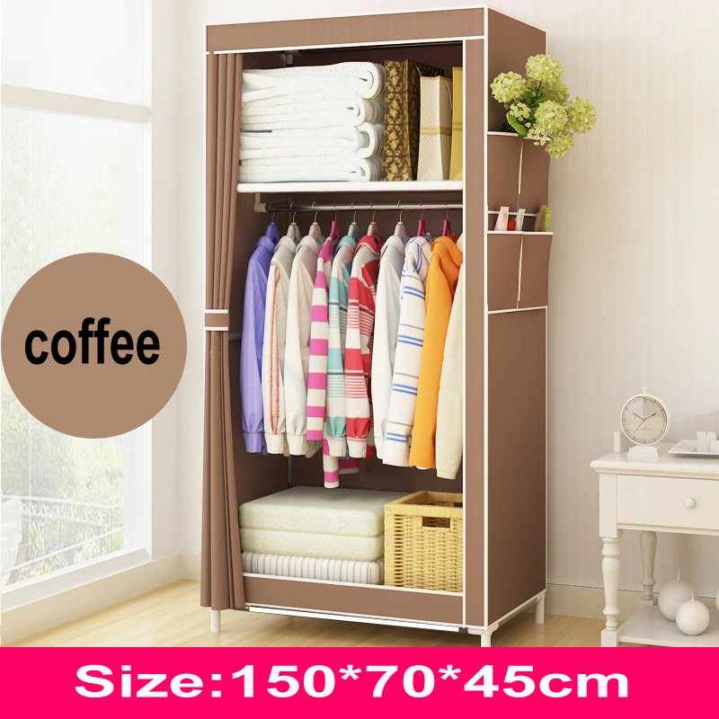 
Factory cheap non woven fabric foldable assemble portable dustproof detachable wardrobe with cover 
