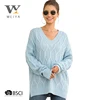 MOQ 2 pcs brand pull over fashion sweaters women with v neck