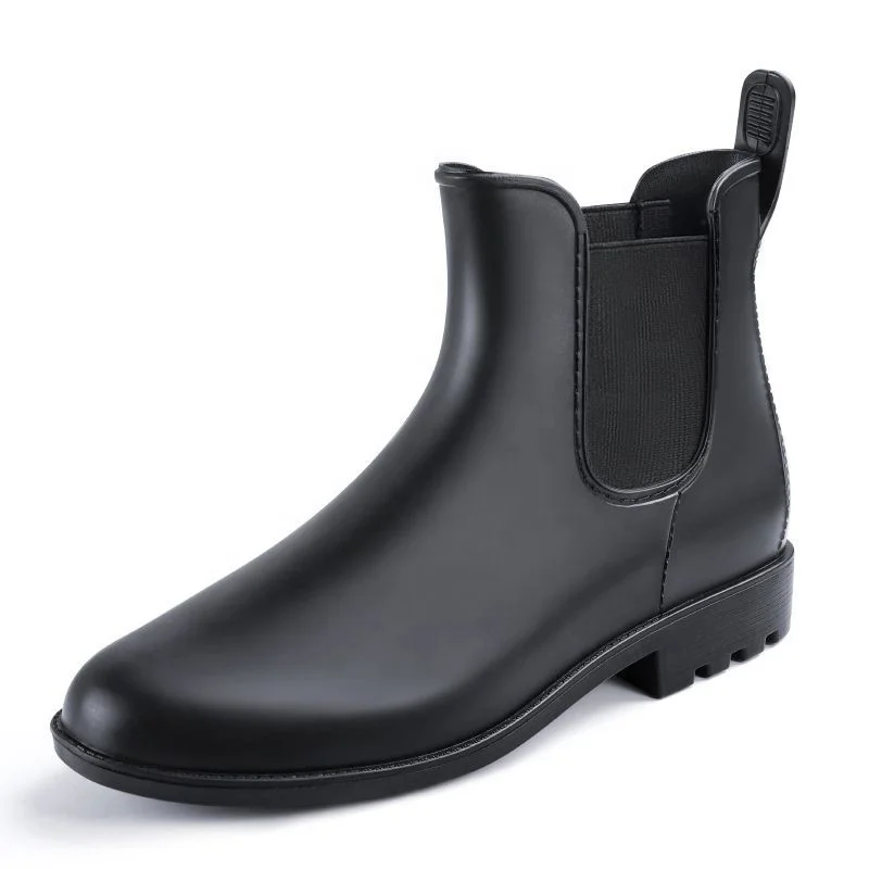 

Adult PVC waterproof gumboots rubber anti-slip elastic chelsea boots Ankle rain boots woman