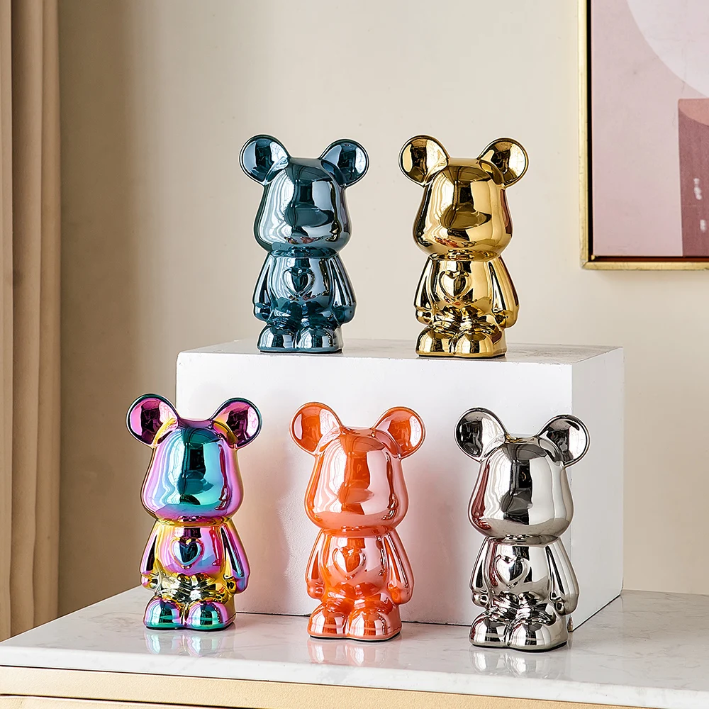 

Kawaii Bear Ceramic Sculpture Decorator Care Bear Ornament