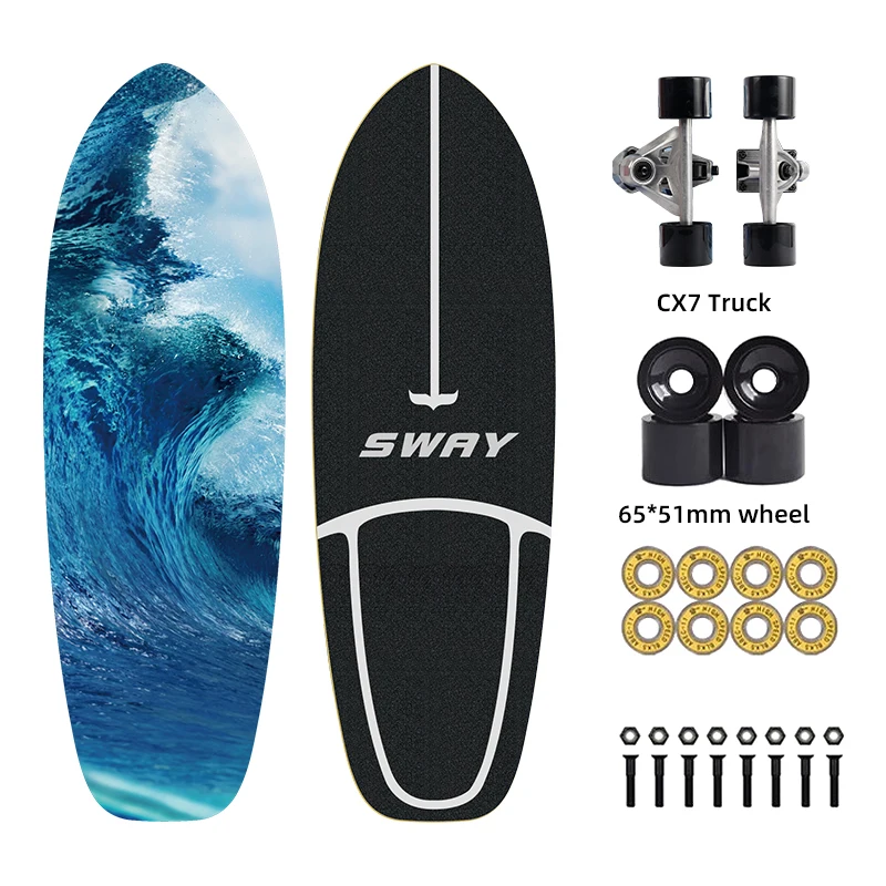 

SWAY CX7 Surf Skate CX4 CX7 S7 Truck 7 Ply Maple Wooden Land Carver Surfskate Skate Board Pumping Sport Street