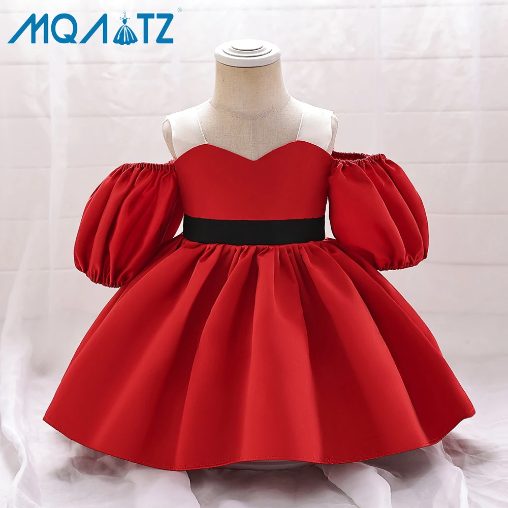 

MQATZ New Arrivals Short Sleeve Girls Party Birthday Red Dresses High Quality Dresses For Baby Girls L2151XZ