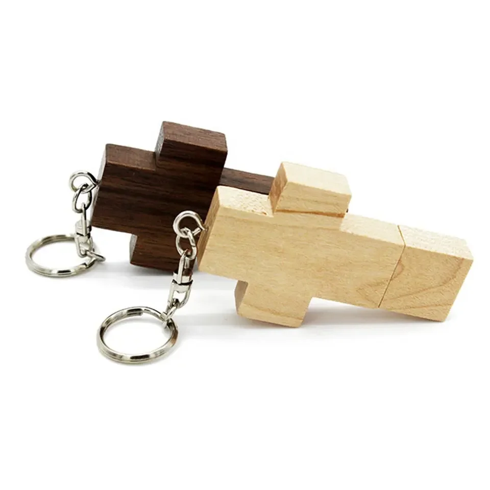 

Wooden cross shape USB Flash Drives 2.0 3.0 2gb 4gb 8gb 16gb Crucifix pendrive with wooden box 32gb customer logo memory sticks