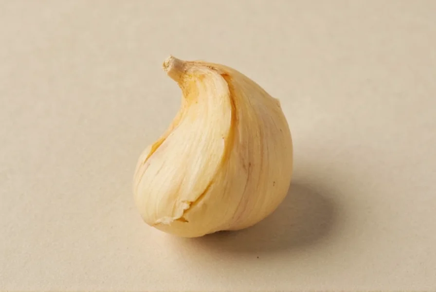 Garlic measurement equivalents showing fresh cloves next to teaspoon measurements