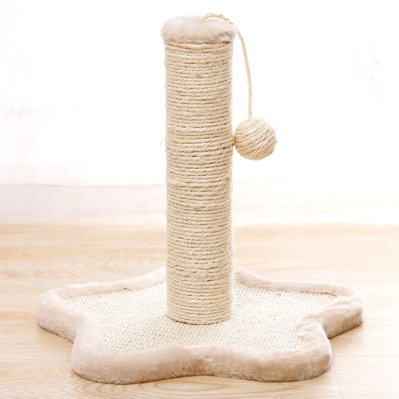 

Wholesale Pentagram Stand Column Cat tree Removable Sisal Scratching Post with Parrel ball Interactive Pet toy