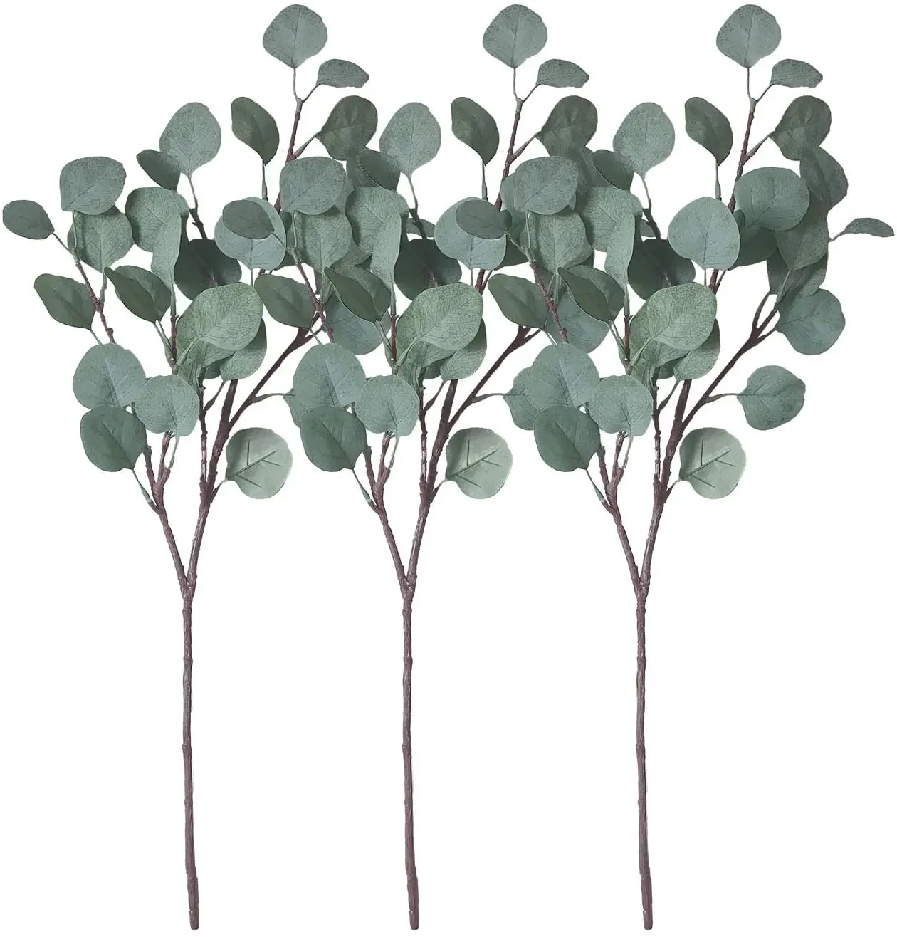 

Artificial Eucalyptus Garland Long Silver Dollar Leaves Foliage Plants Greenery Plastic Branches Greens Bushes, Green