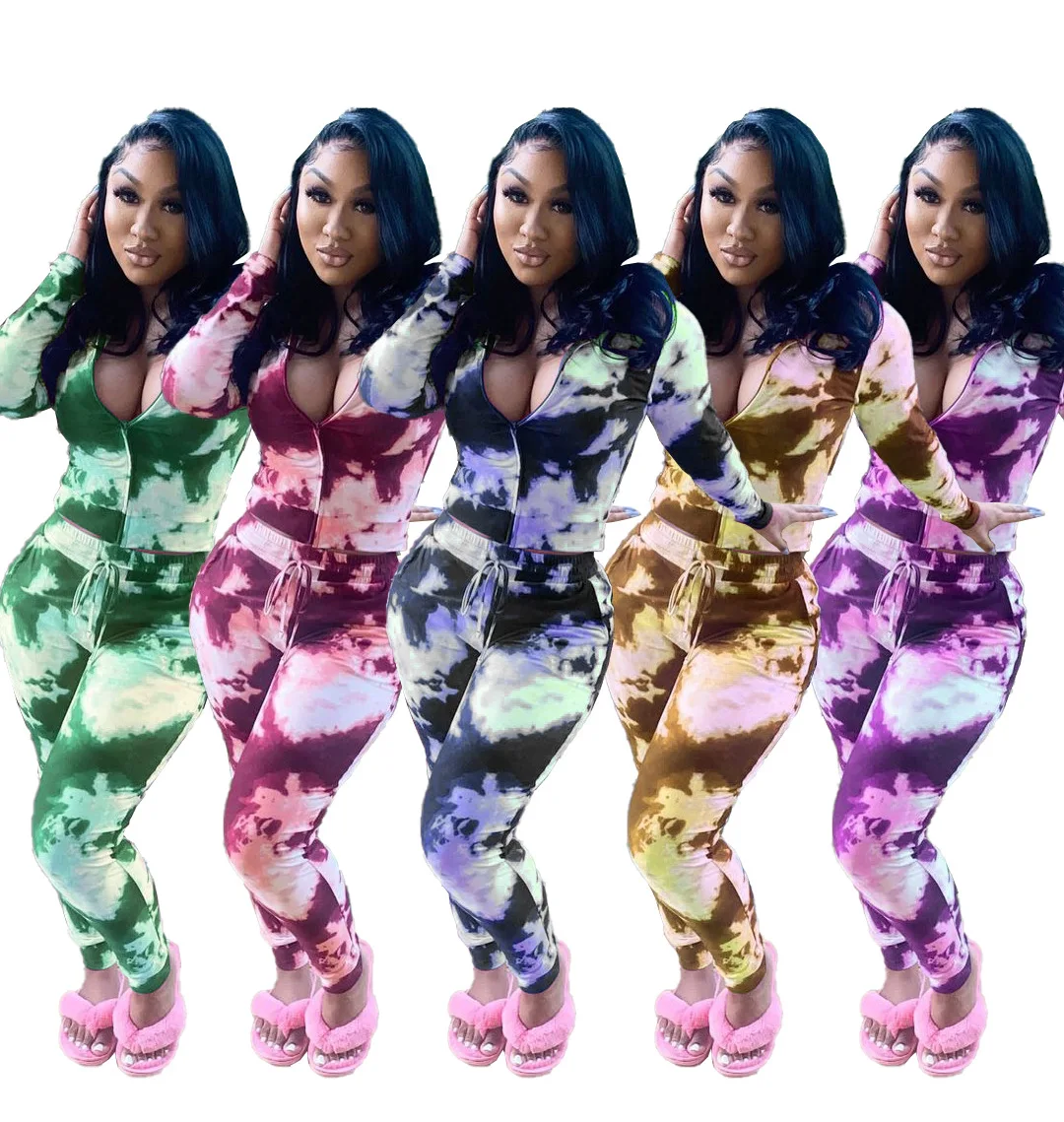 

Tie Dye Women Sets Two Piece Clothes Women Joggers 2 Piece Pants Set Women Clothes