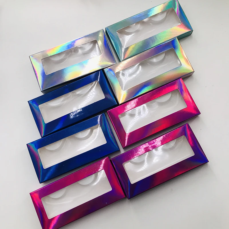 

Holographic packaging box eyelash box packaging 3d mink lashes custom eyelash packaging box, Mixed holographic box