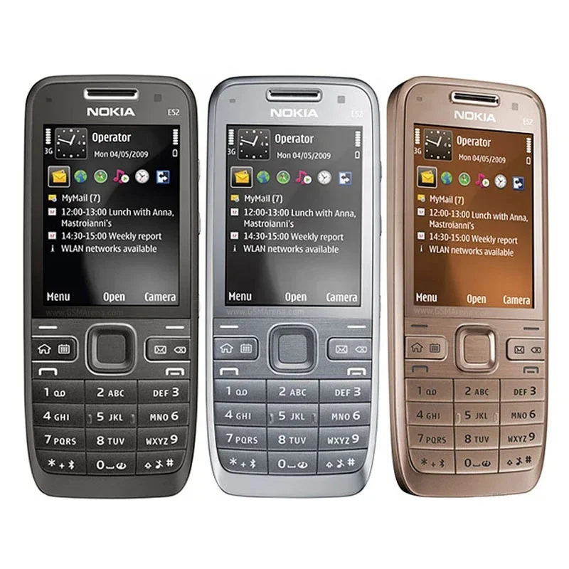

For Nokia E52 Unlocked Cell Phone WIFI GPS 3G Mobile Phones Customize Arabic Russian keyboard