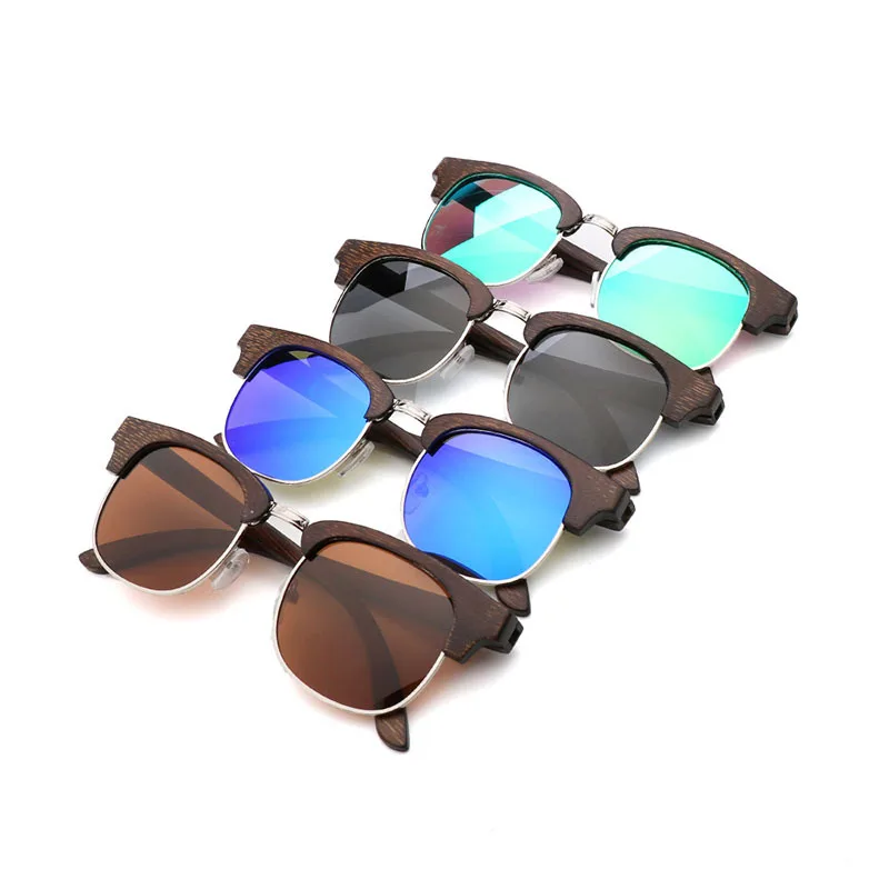 

Fashion Handmade Ce Uv400 Custom Logo Sun Glasses Wood Customize Mens Bamboo Wooden Shades Sunglasses