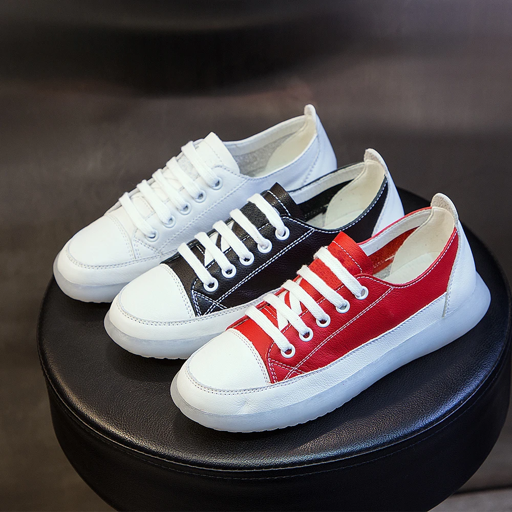 

Wholesale manufacturer custom lace up TPR flat slip on low top sneakers women breathable casual shoes