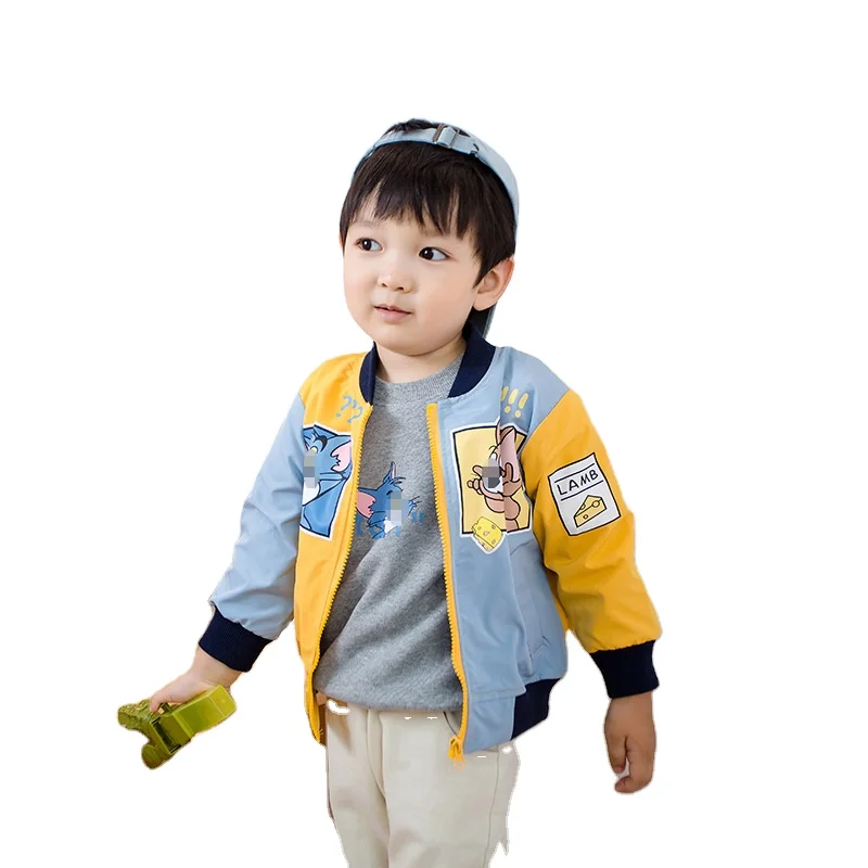 

Autumn Korean jacket boys jacket cartoon print baseball jacket