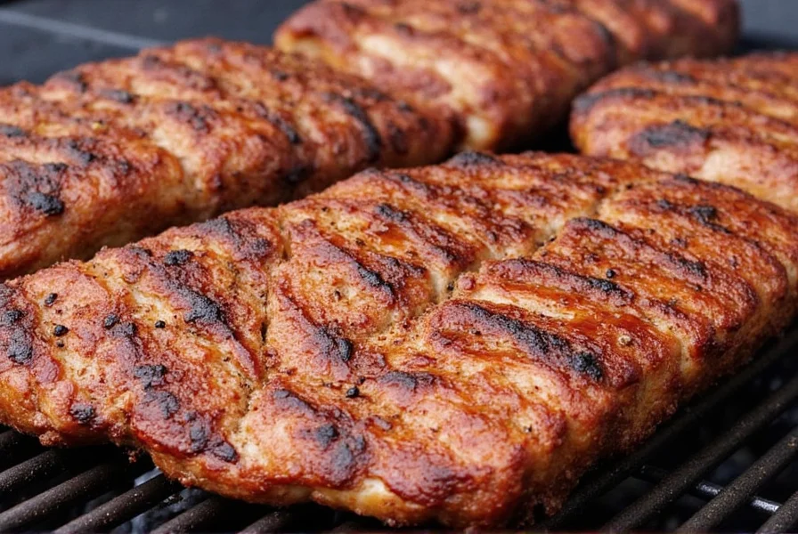Grilled pork with golden crust