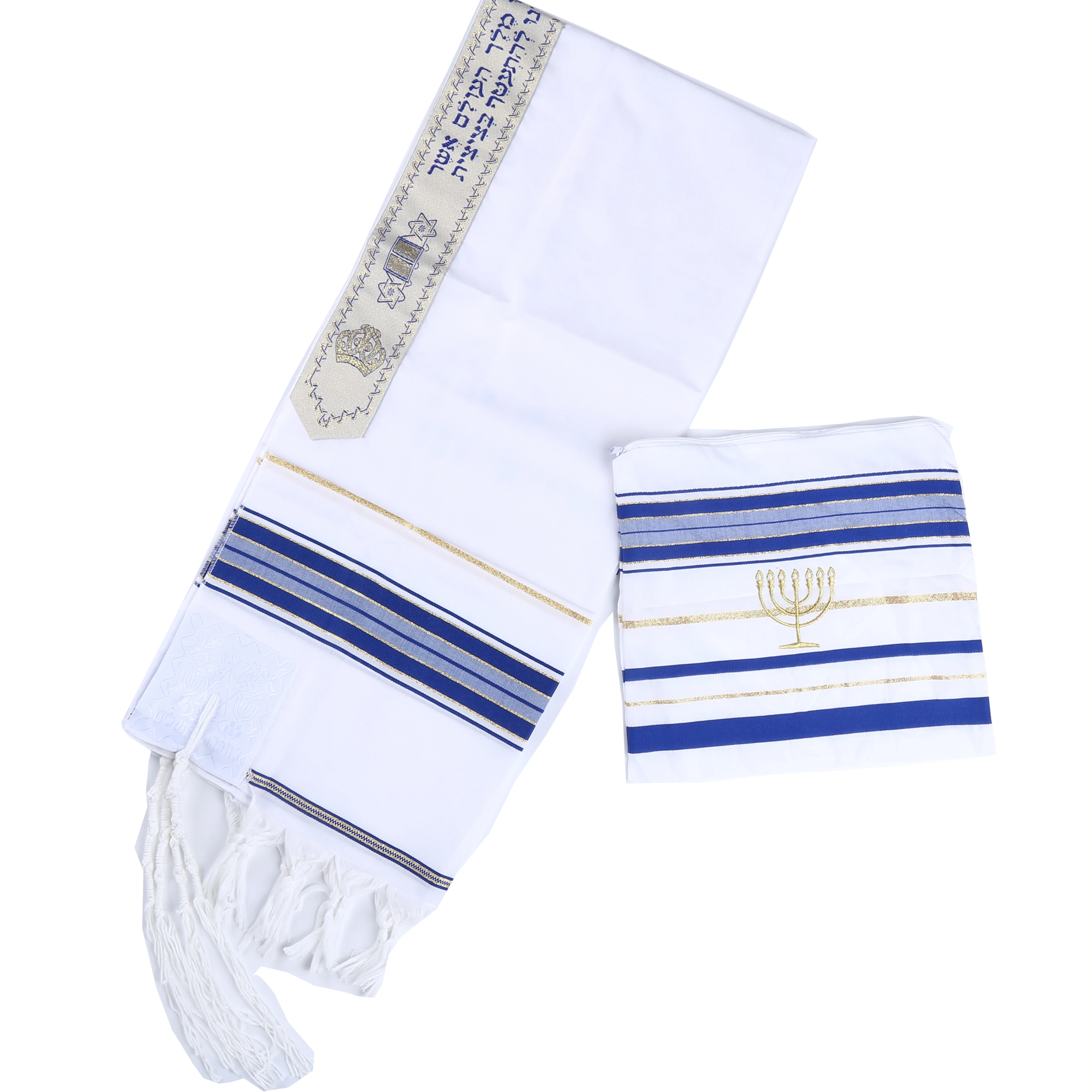 

Jewish Tallit Ortodox Prayer Shawl with Bag72*22inch, Black,dark blue, navy blue,light blue, purple, pink