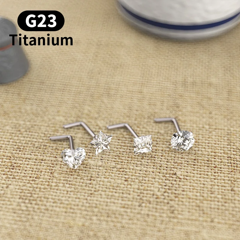 

Titanium Jewelry Hera L shape ASTM F136 16g nose pin nose piercing stud for Amazon wholesale customized shape nose piercing