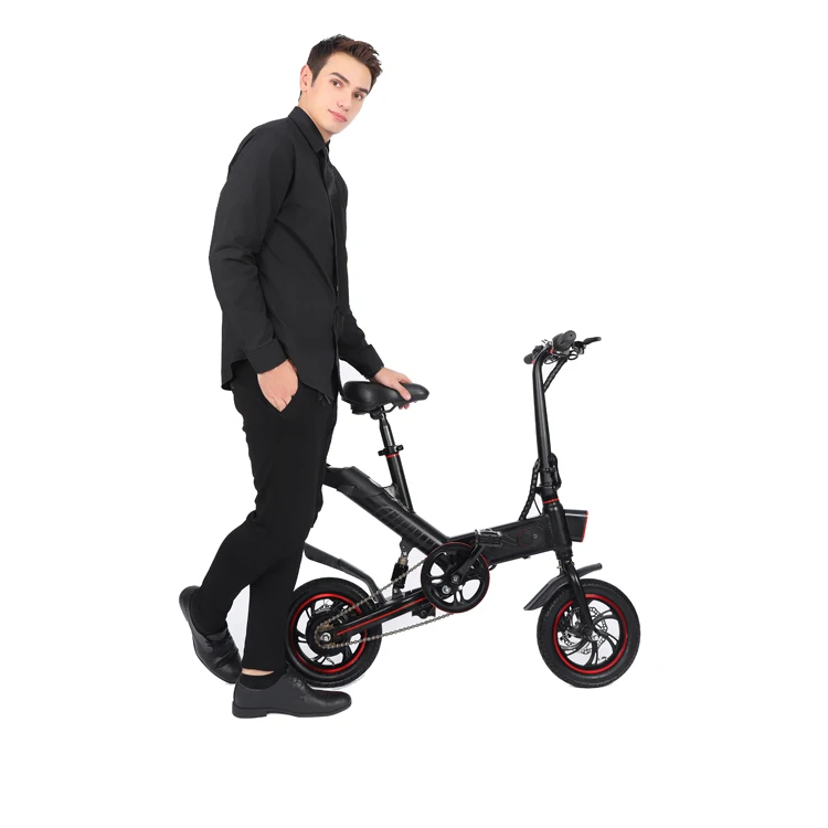 

mini folding electric bicycle folding e-bike, White red black