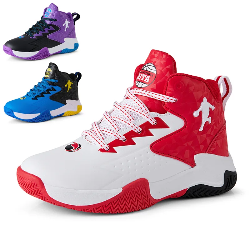 

High-top Lace-up Kid's Running Sneakers Shoe Young Boys Girls Basketball Training Sports Shoes For Children