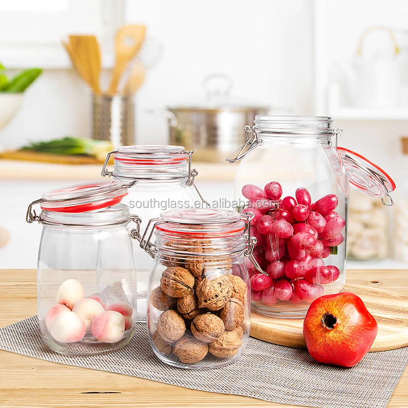 

1.8L GLASS HERMETIC STORAGE BOTTLES,GLASS STORAGE JAR,JAR FOOD STORAGE GLASS