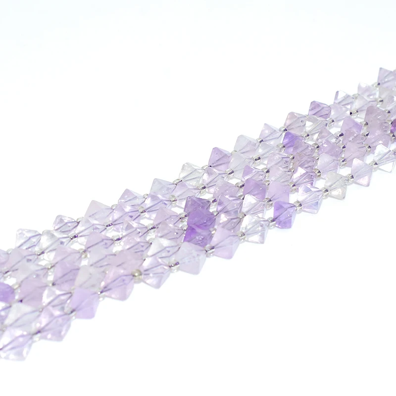 

NAPOLN Trade Insurance  Pyramid Shaped Light Amethyst Gemstone Beads, Purple color