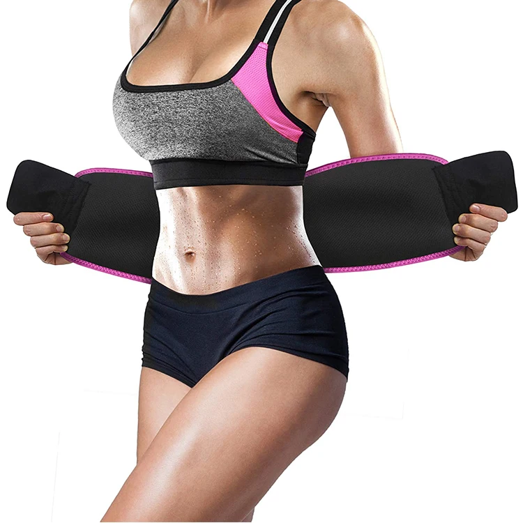 

Custom Neoprene Sweat Belt Waist Trimmers Slimming Band Weight Loss Sport Fitness Waist Trainer Belt For Women Men, Black blue pink orange yellow