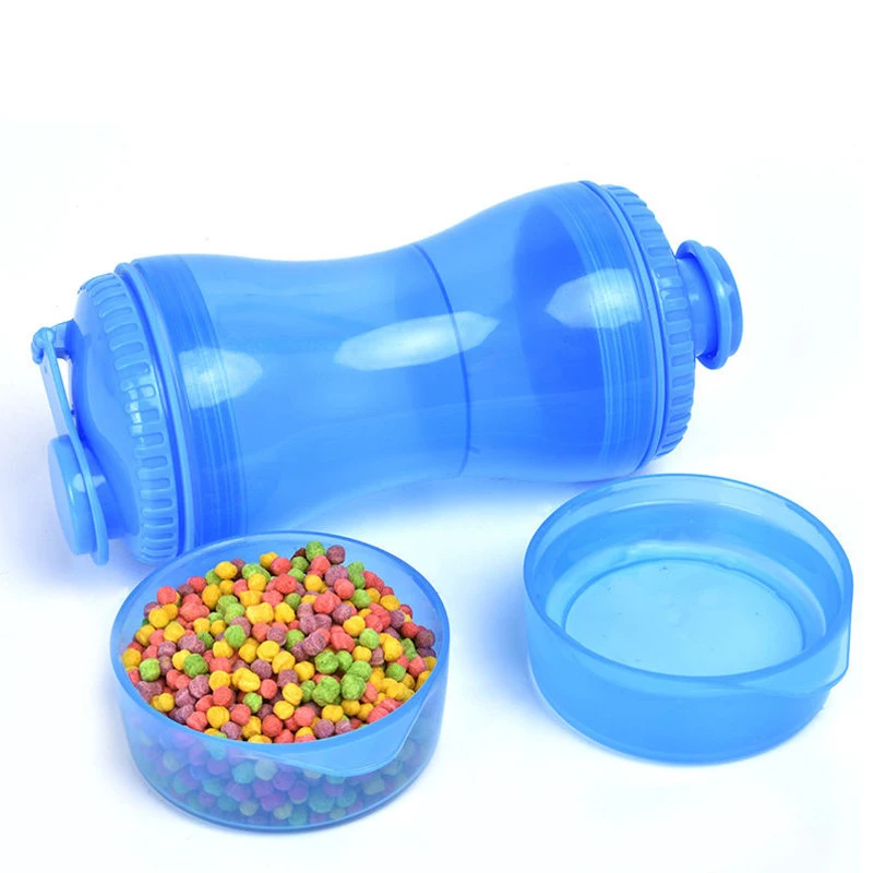 

New Pet Dog Articles Water Pot Pet Outdoors Two Water Food Cups With Portable Dog Bowl, Blue/pink/green