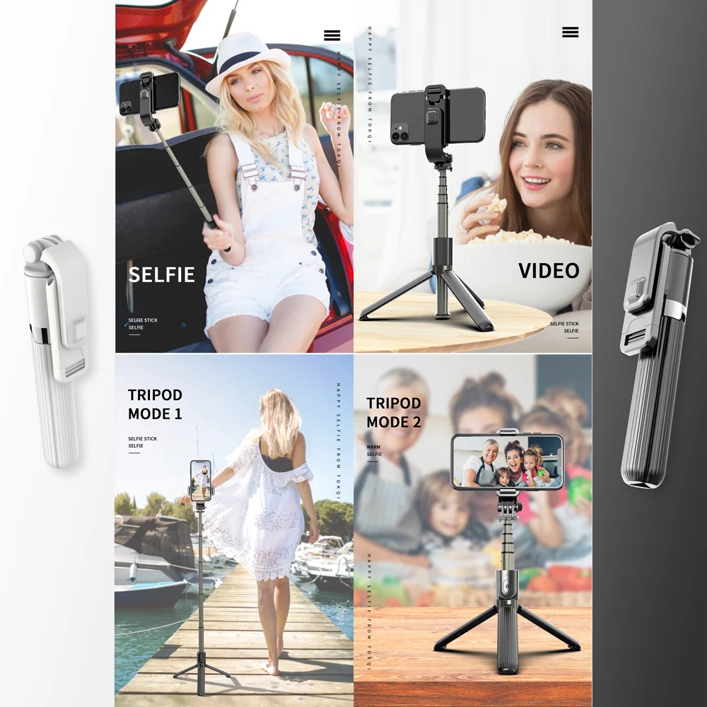
Wireless Foldable Selfie Stick Tripod with Remote Controller for Smartphone 